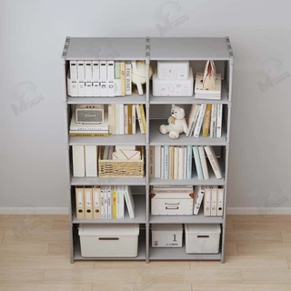 [แถวเดียว/สองแถว] ชั้นวางของ ชั้นวางหนังสือ วางของใช้อเนกประสงค์ 5ชั้น 6ชั้น มีให้เลือก 3สี ขาว/ดำ/เทา สไตล์มินิมอล QF
