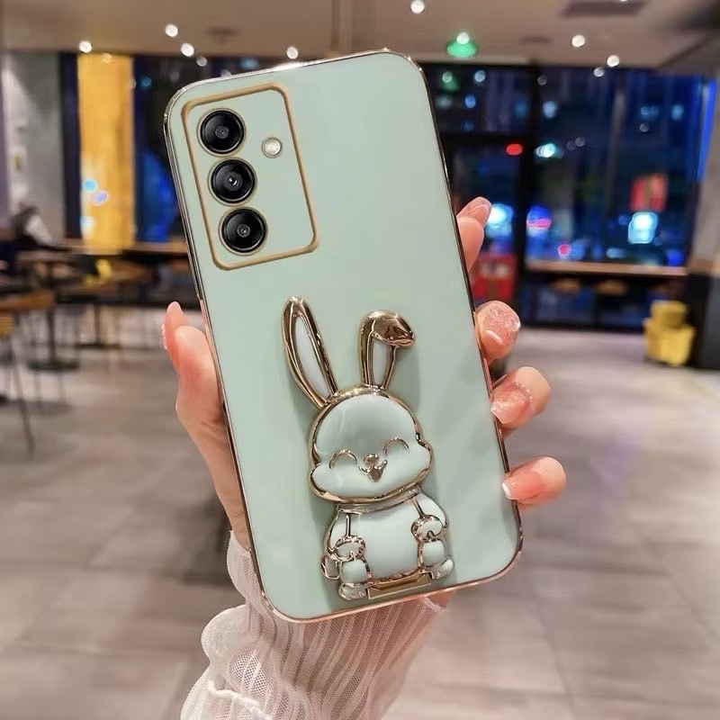 ตั้งได้ หมุนได้ เคส กระต่าย สำหรับ Samsung A17 A27 A57 A37 A16 A36 A56 S24FE S25FE A55 A25 A35 ลายการ์ตูน หรูหรา