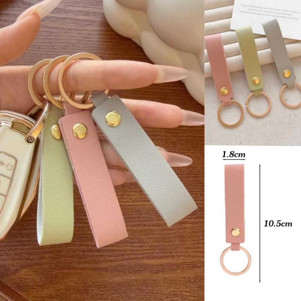 พร้อมส่ง!! พวงกุญแจ หนังPU เรียบง่าย สร้างสรรค์ สำหรับกุญแจกระเป๋าอุปกรณ์เสริม DIY(พวงกุญแจ)
