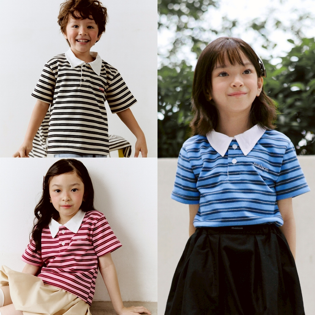 maison KEEPS Kids | Ivy Polo Tops | Unisex | เสื้อโปโลเด็ก ลายทาง