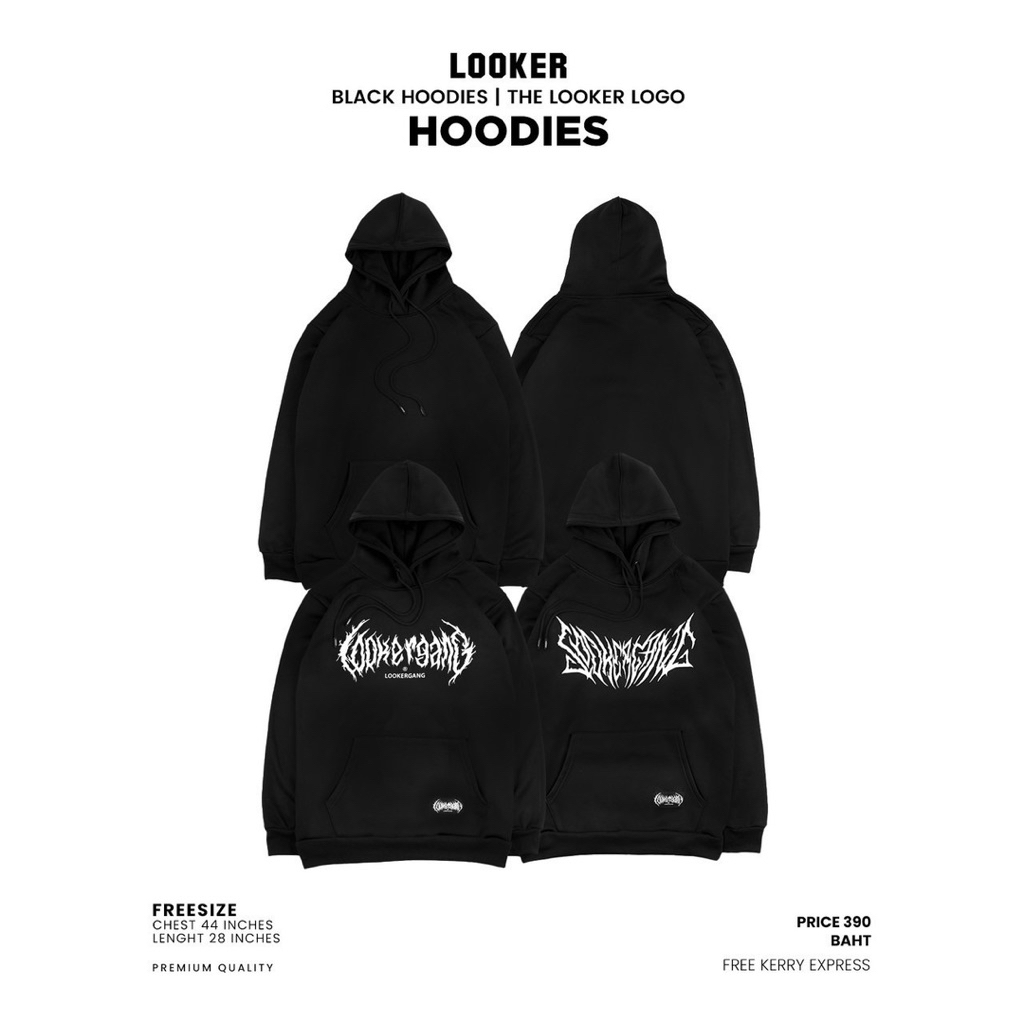 LOOKER -  Hoodies  เสื้อฮู้ดสีดำ