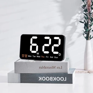 ✔[🇹🇭พร้อมส่ง🎁]นาฬิกาดิจิทัลอิเล็กทรอนิกส์ LED แสดงวันที่ อุณหภูมิ บ้าน อเนกประสงค์ DST แบบติดผนัง 6638