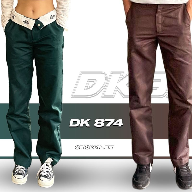 DK874 กางเกงขากระบอกใหญ่ 4 กระเป๋า Original Fit ใส่ได้ทั้งผู้ชาย-ผู้หญิง  Man ทรงกระบอก