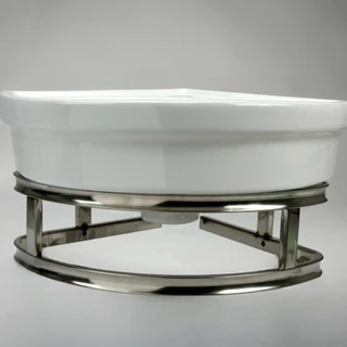 อ่างล้างหน้า อ่างล้างมือ วัสดุเซรามิค แบบแขวนลอย ดีไซน์เข้ามุม ขนาด29x29ซม. ceramic basin รุ่น Bas-C5