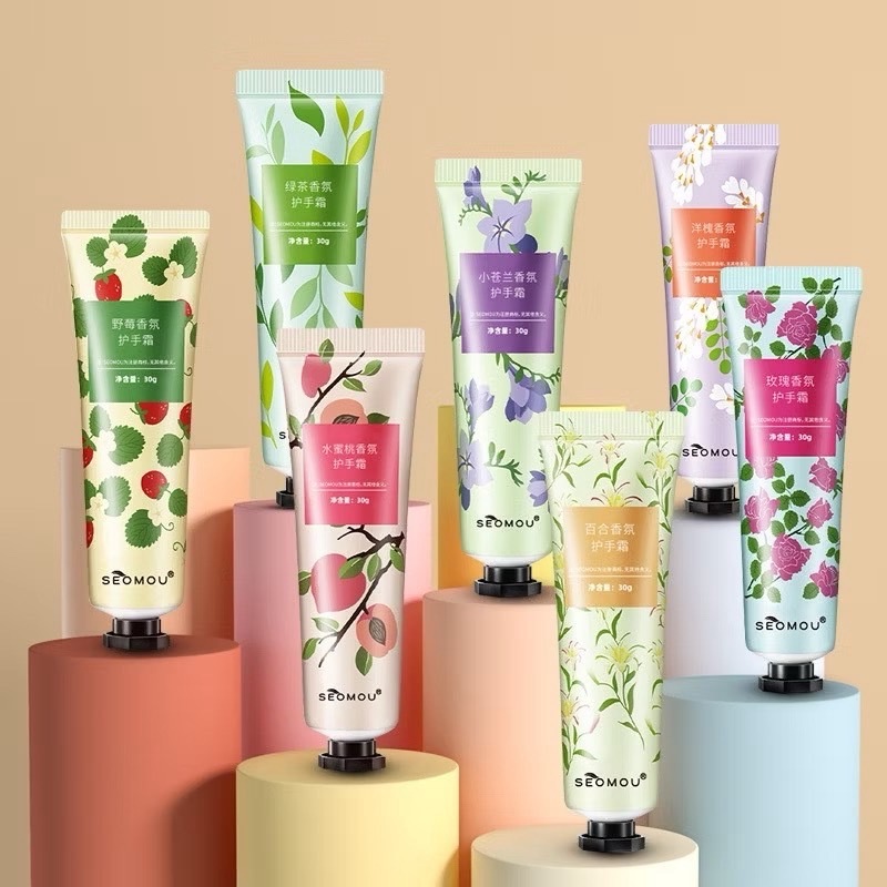 ✨ซื้อ 3 ฟรี 1✨SEOMOU ครีมทามือ 🥭🍎🍒🍑🥑🍊 กลิ่นผลไม้ และ ดอกไม้ 💐🌷🌹🪻🌱เพิ่มความชุ่มชื้น ผิวมือเนียนนุ่ม
