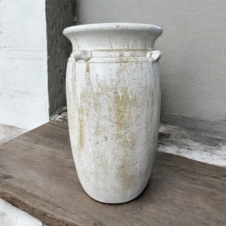 Flowerpot กระถางดินเผาทรงตรงปากแบน วินเทจสไตล์ มีหู 4 หู ขนาด 26 x 47 cm. ใช้ทำเป็นที่ใส่เก็บร่มได้