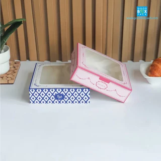 Goodboxpack (แพ็คละ20ใบ) กล่องเค้ก 1 ปอนด์ ทรงเตี้ย เป็นกระดาษฟู้ดเกรด ขนาด20x20x5.5ซม