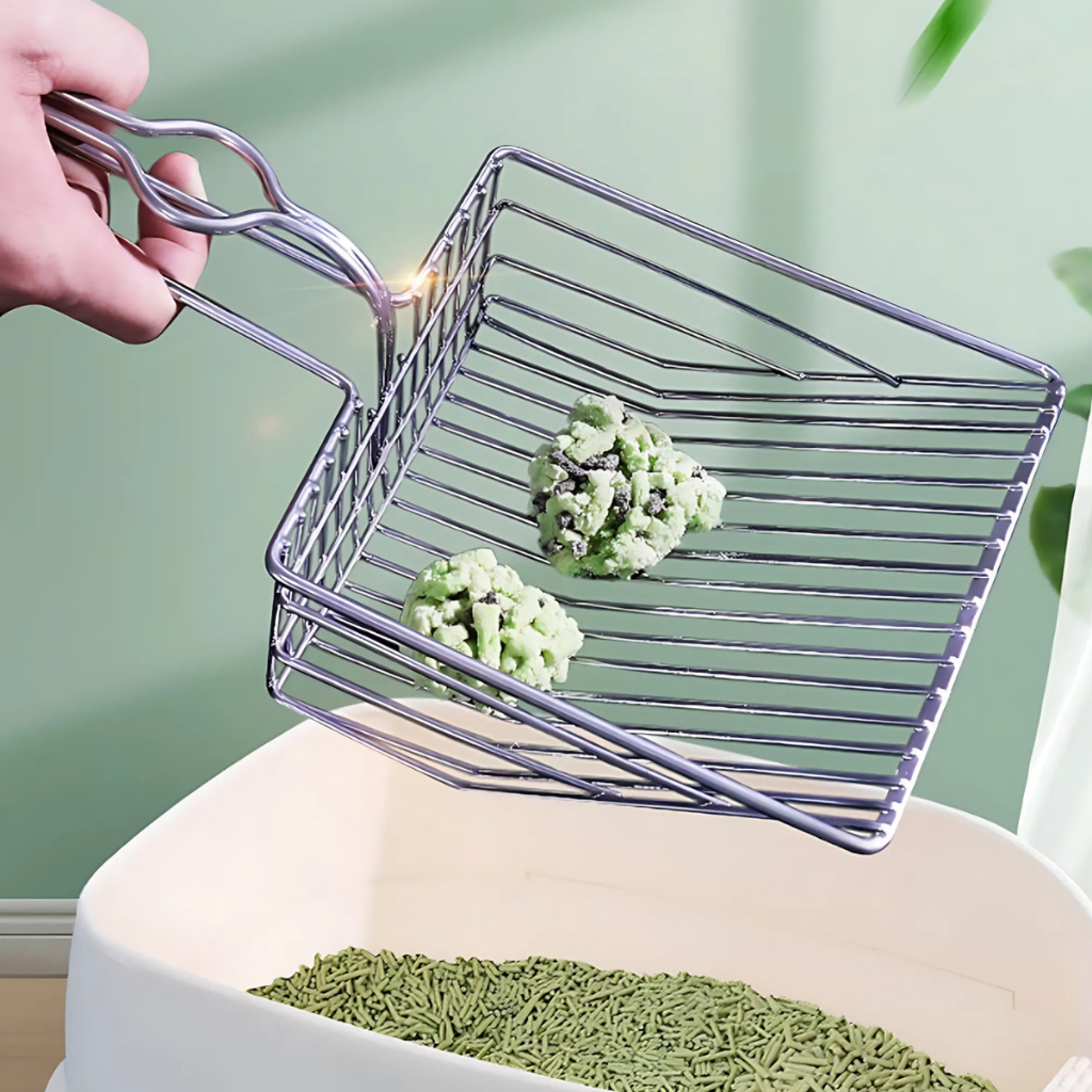 ที่ตักทรายแมวแบบอลูมิเนียม ที่ตักอึแมว ช้อนตักอึแมว แบบเหล็ก ใช้สำหรับตักทรายแมวที่จับเป็นก้อน - รูปที่ 5