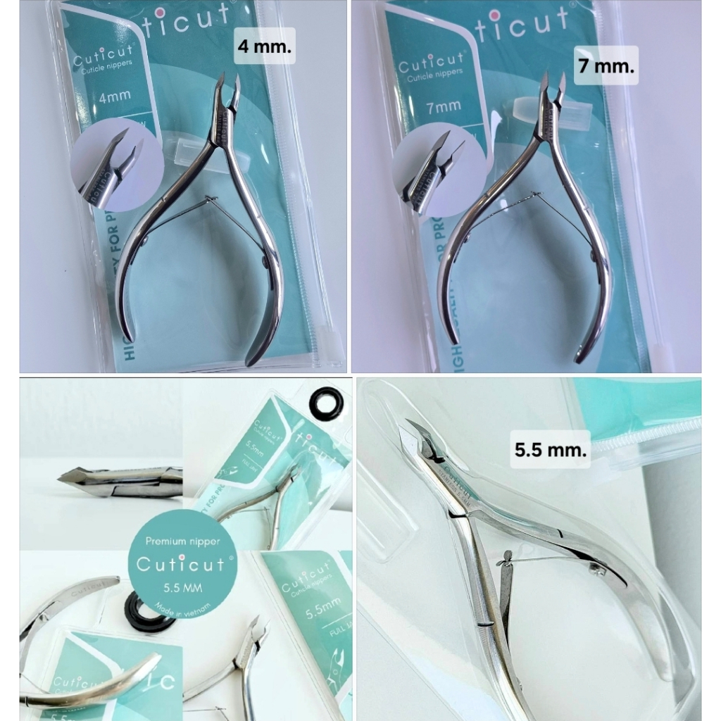 รวมกรรไกรตัดหนัง CUTICUT 3 ตัวเลือก 4/ 5.5/ 7 mm. ลับคมพร้อมใช้งาน เนื้อเหล็กStainless Steel