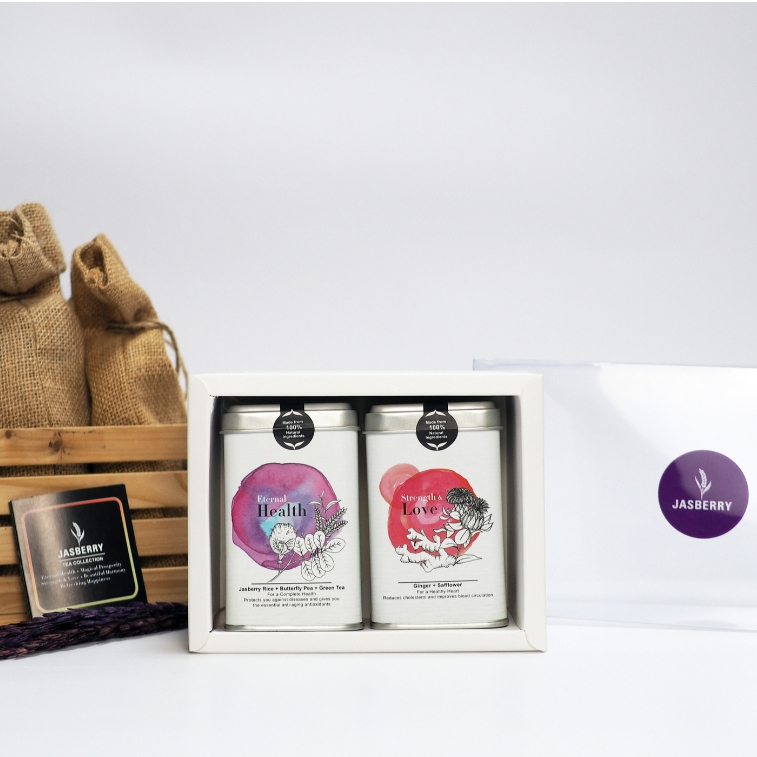 Jasberry ชุดของขวัญสุขภาพ ชุดชาสมุนไพรจากวัตถุดิบธรรมชาติ 100% กิ๊ฟเซตชาออร์แกนิค ของขวัญปีใหม่ ของขวัญรับไหว้ ชุด A-03