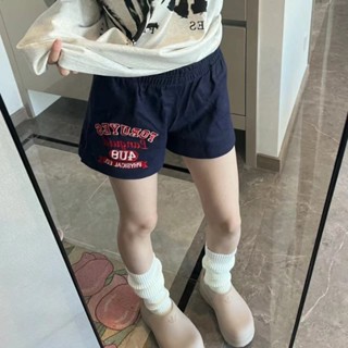 กางเกงขาสั้นกีฬาย้อนยุคสไตล์อเมริกันสำหรับผู้หญิงในช่วงฤดูร้…