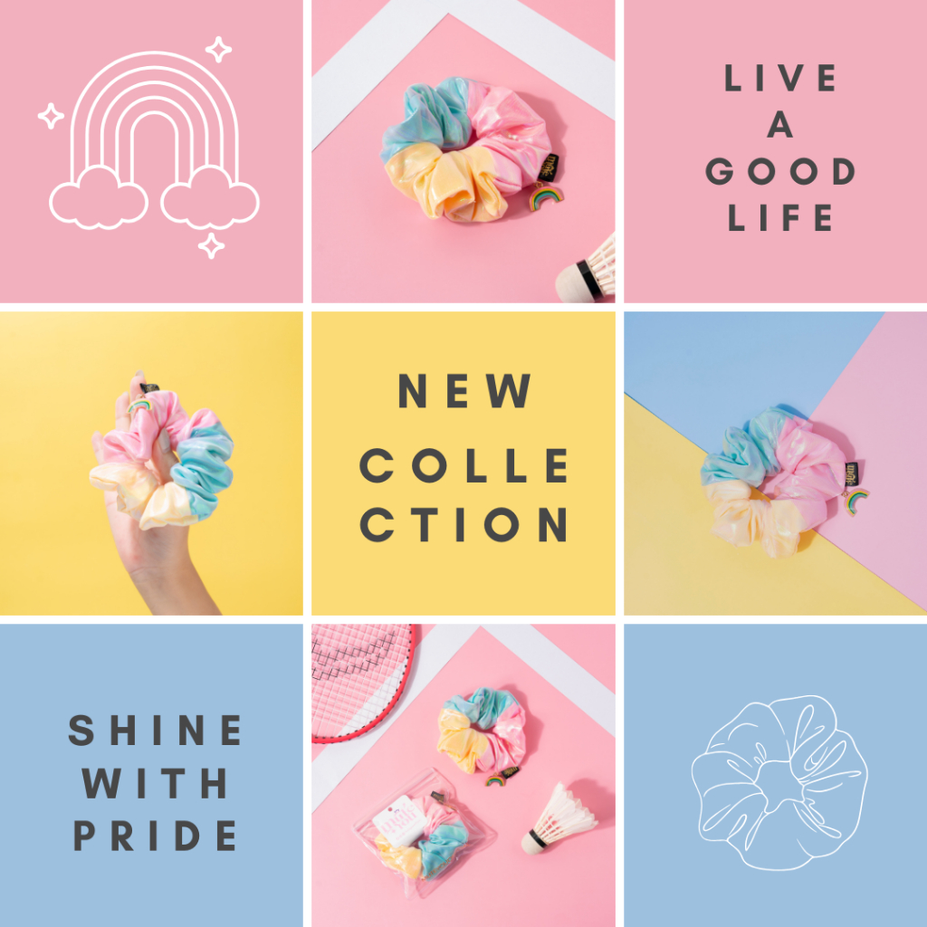 MUTEYOU ◑ SHINE WITH PRIDE ◐ Scrunchies ยางมัดผมสำหรับออกกำลังกาย