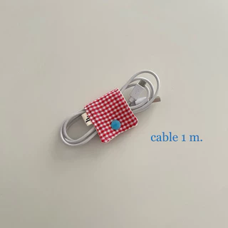 fabric cable holder (Short/1 ด้าน) - ที่รัดสาย สายชาร์จ สายหูฟัง