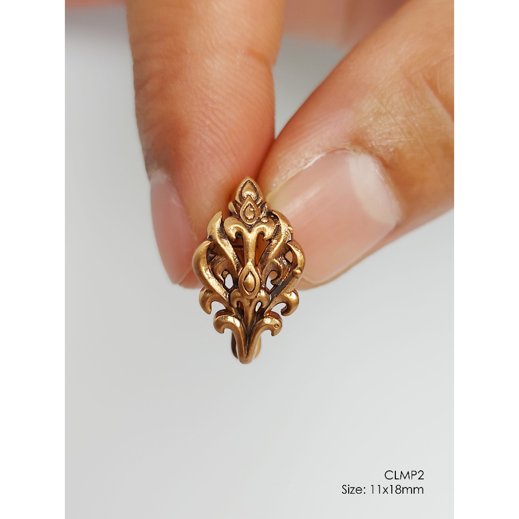 CLMP2Bronze amulet casing clamp self-installation ห่วงจี้บรอนซ์ ใช้ประดับกรอบพระ ประกอบเองได้