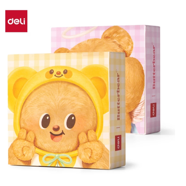 (ButterBear X Deli) กระดาษโน้ต ลายน้องหมีเนย บัตเตอร์แบร์ สมุดโน้ต (2 สี) HY222