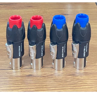 สเปคคอนลำโพงตัวผู้ แถบสี SPEAKON NL4FC NEUTRIK 4 PIN. หัวเหล็ก สวยงาม แข็งแรง ถอดประกอบง่ายด้วยปุ่มกดที่ใหญ่ขึ้น