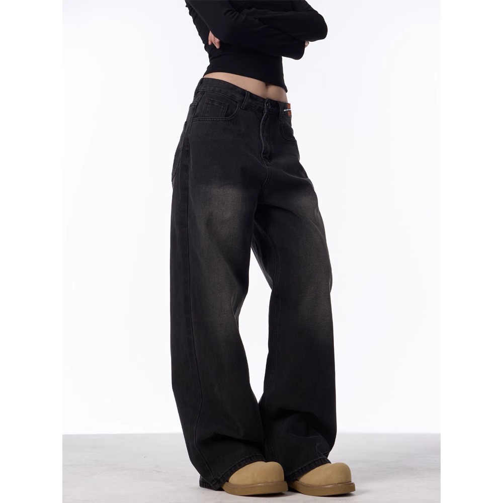 กางเกงยีนส์ baggy jeans นิยมยีนส์ ผู้หญิง กางเกงลำลอง วินเทจ เกาหลี แฟชั่น เอวสูง ราคา ถูกที่สุด ดีลบีเคเค แกลเลอรีภาพที่ 6