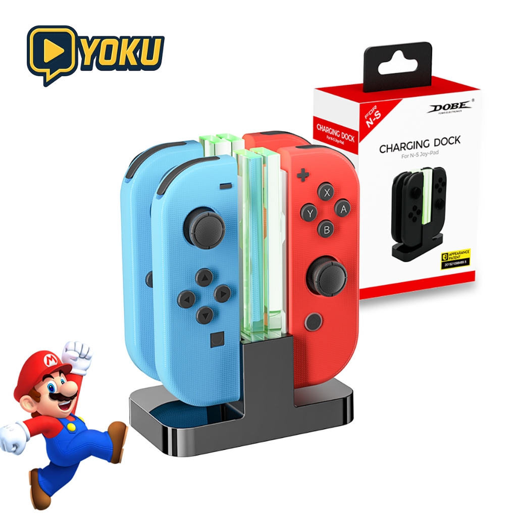 แท่นชาร์จ Joy-Con 4 ช่อง พร้อมไฟแสดงสถานะ | รองรับ Nintendo Switch / OLED | ชาร์จจอยพร้อมกันได้ 4 ตัว