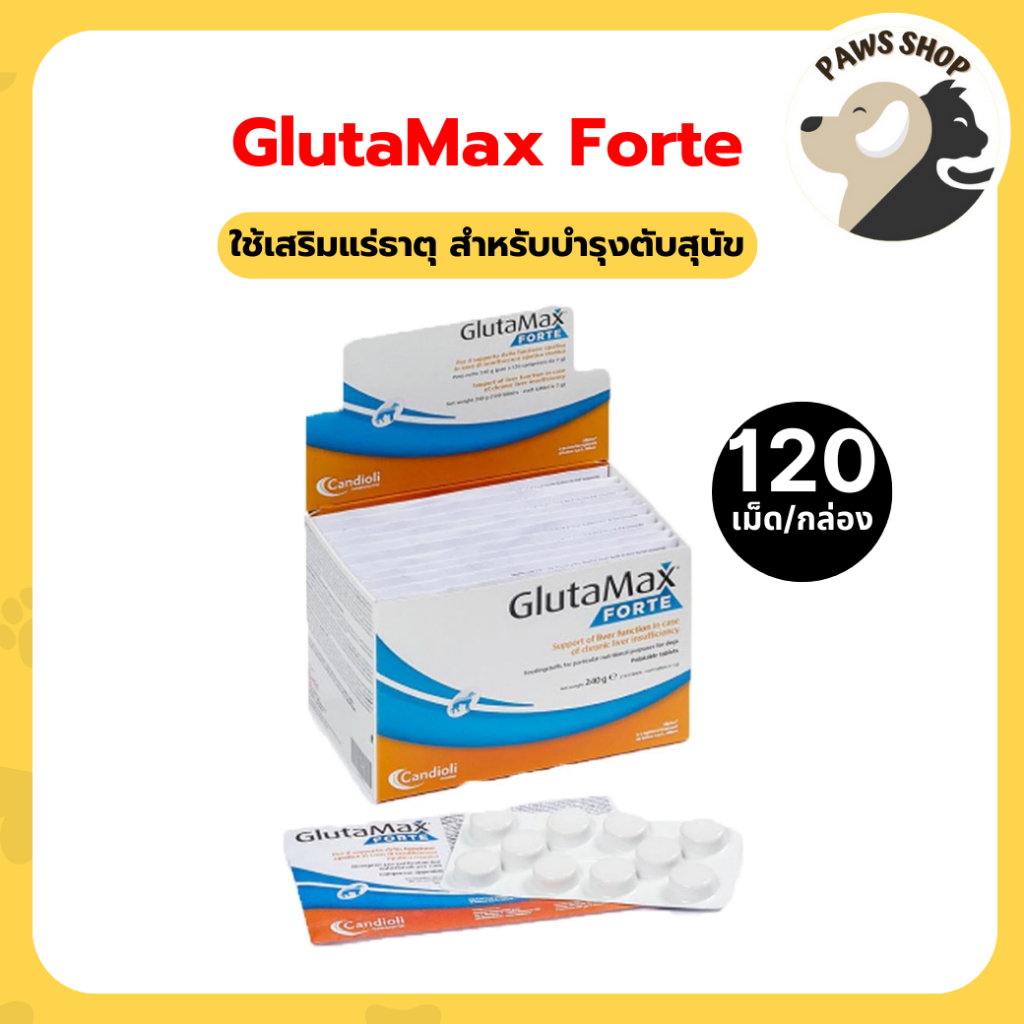 Glutamax forte [ของแท้] อาหารเสริมบำรุงตับในสุนัขและแมว Support liver functions for dog and cat [120