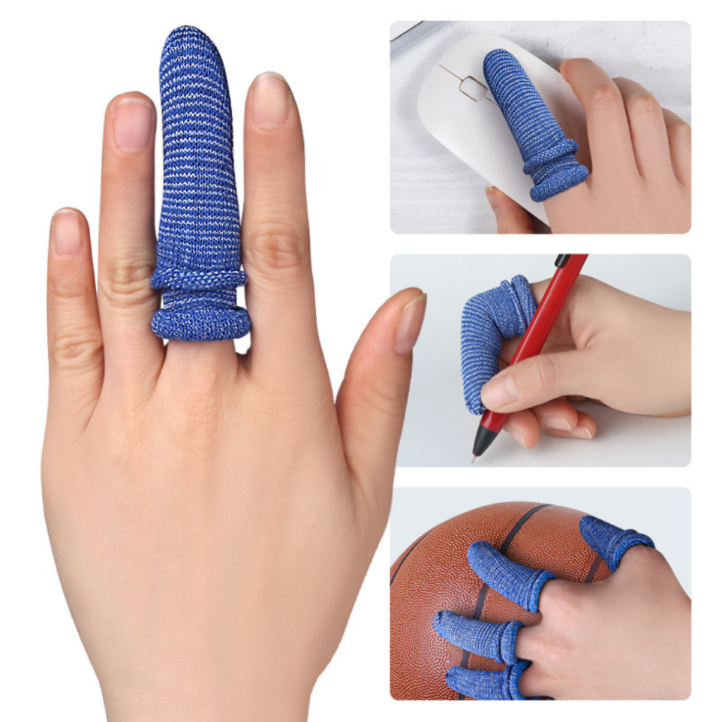 ถุงนิ้วมือผ้า ปลอกนิ้ว​ ถุงนิ้ว​แบบสวม ​ Finger​ cots 4ชิ้น กันเจ็บ กันนิ้วถลอก ป้องกันจมูกเล็บฉีก ใช้ซ้ำได้ ซักได้