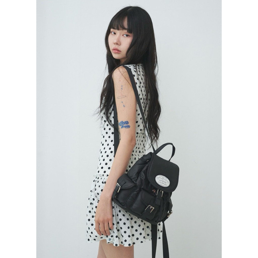 พร้อมส่ง l Lotsyou Nostalgia chubby backpack กระเป๋าเป้รุ่นฮิต ไอดอลเกาหลีใช้กันเยอะมาก - รูปที่ 6