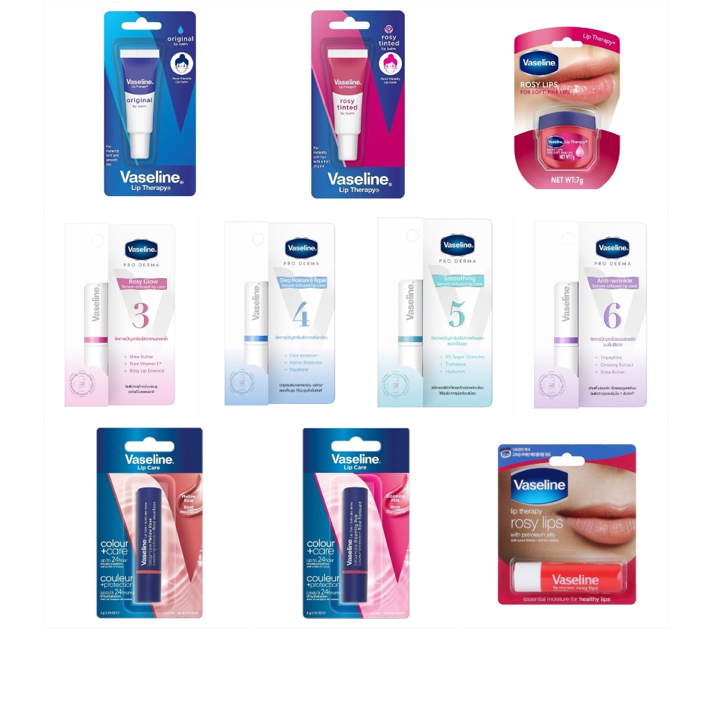 วาสลีน ออริจินอล ลิปบาล์ม , โรซี่ ทินท์ ลิปบาล์ม 10 กรัม Vaseline Original Lip Balm , Rosy Tinted Lip Blam 10g.