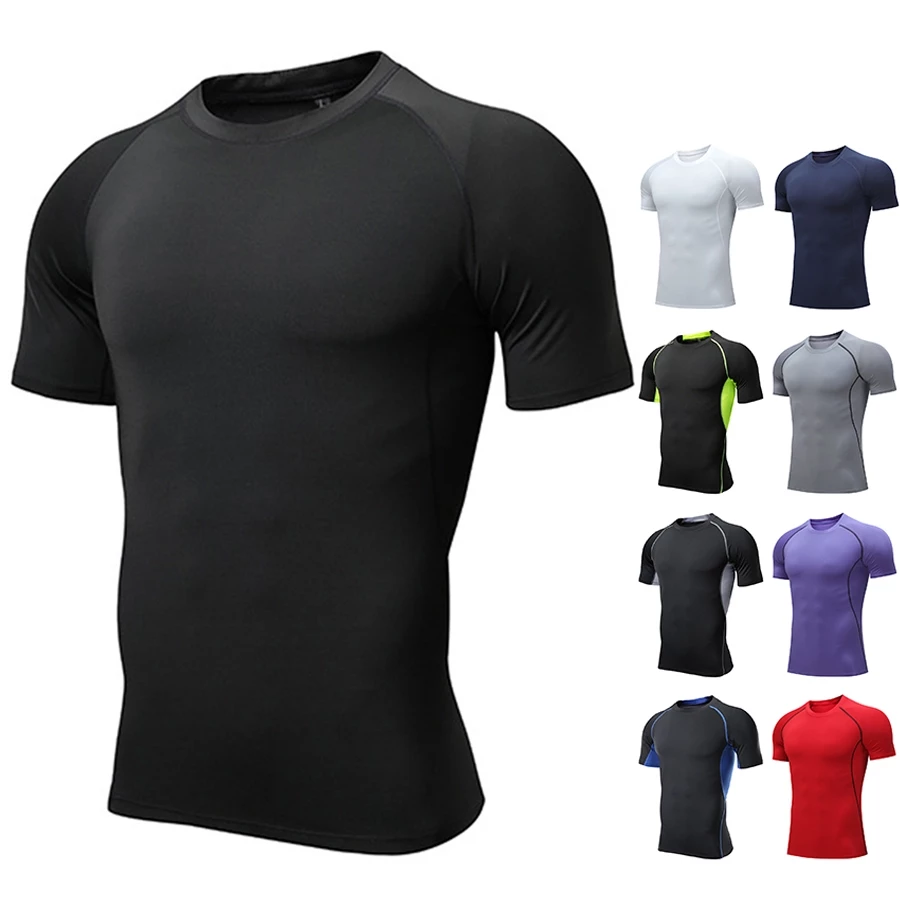 mvp sport เสื้อกีฬาผู้ชาย เสื้อยืดรัดกล้ามเนื้อ กระชับกล้ามเนื้อ เสื้อสเวตเตอร์แขนสั้น