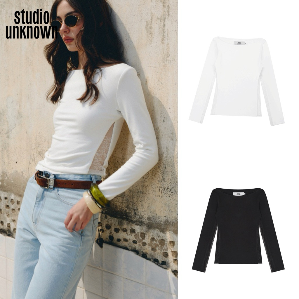 STUDIO UKNOWN - Ami Lace Long Sleeves Top เสื้อแขนยาวแต่งดีเทล ลูกไม้