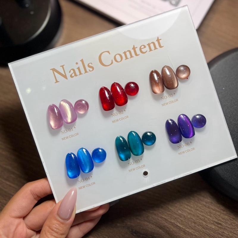 ยกชุด สีเจลลูกแก้ว 6 สี idea gel มาใหม่ พร้อมชาร์จทาเอง Ab1