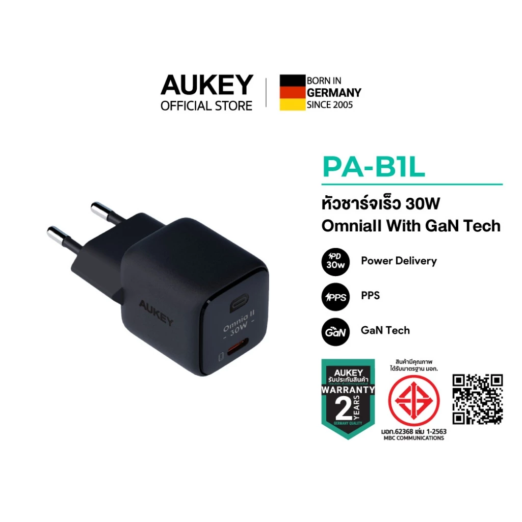 AUKEY GaN Fast Charger Series 20W-65W หัวชาร์จเร็ว USB-C PD PPS thumbnail 6