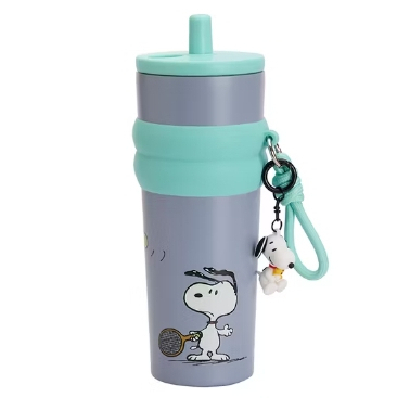 TORA แก้วน้ำเก็บอุณหภูมิ Snoopy พร้อมพวงกุญแจ 3D ความจุ 700 มล. สีเทา รุ่น RK3008M SNOOPY25