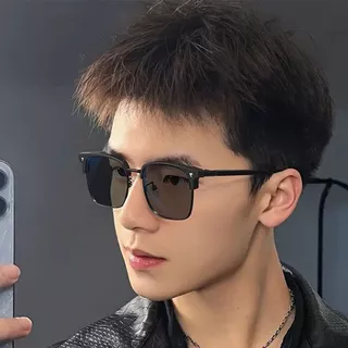 [จัดส่งจากกรุงเทพฯ]แว่นตาแฟชั่น แว่นกรองแสงสีฟ้าทรงสี่เหลี่ยมสไตล์เรโทร-แว่นสายตาสั้นป้องกันแสงสีฟ้า กรอบโลหะ แว่นกันแดด