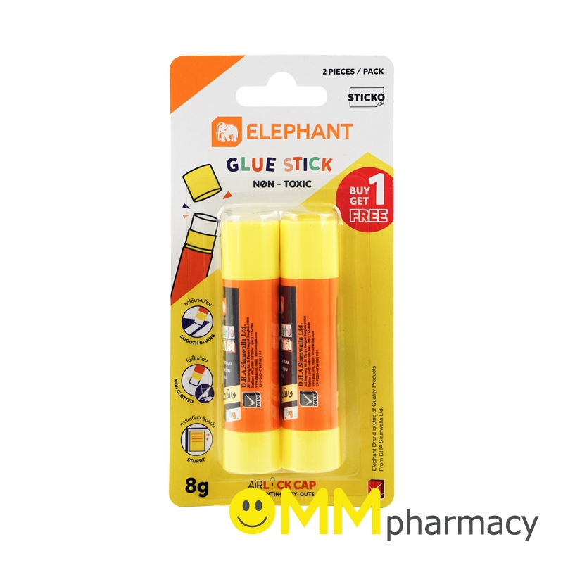 ELEPHANT กาวแท่ง STICKO 8G.(แพ็คสุดคุ้ม 1+1)
