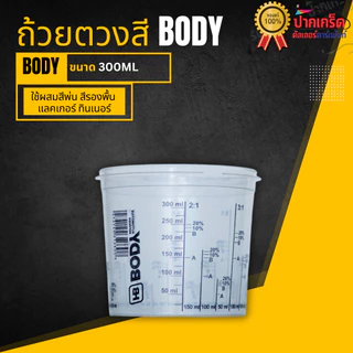 HB BODY แก้วตวงสี ถ้วยตวงสี ถ้วยผสมสี มีฝาปิด แบบพลาสติก