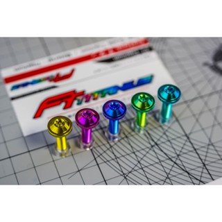 น็อตไทเทเนียมแท้ หัวดาวเรียบ M4 GR5