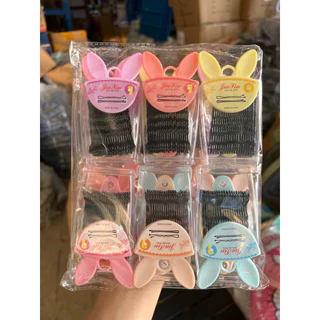 G015 กิ๊บดำ กระปุกคละสี 12 ชิ้น