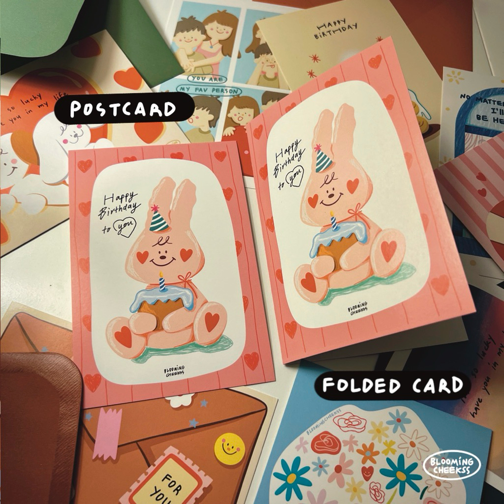 การ์ดวันเกิด (มีซอง) ชุดที่ 1 Happy birthday card โปสการ์ดตกแต่งห้อง ของขวัญ การ์ดอวยพร - รูปที่ 2