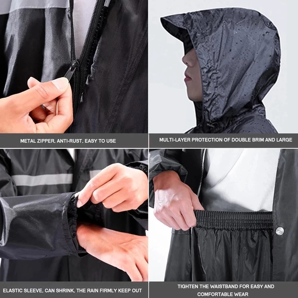 เสื้อกันฝนมอเตอร์ไซค์ มีแถบสะท้อนแสง ขนาด M/L/XL/2XL/3XL thumbnail 6