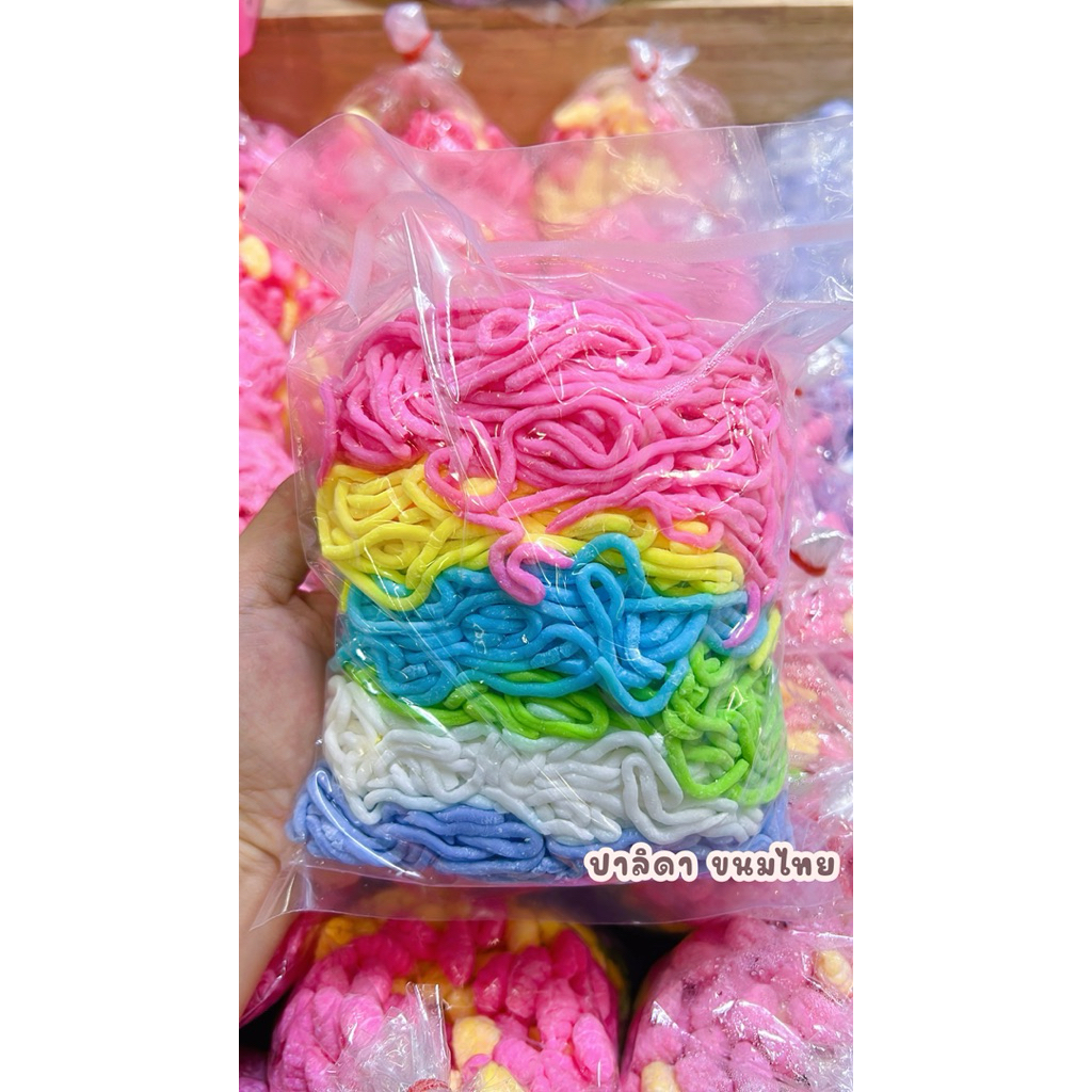 เส้นลอดช่องสิงคโปร์ 6 สี เส้นเล็ก ตัวใส ถุงครึ่งโล