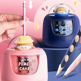 เครื่องกบเหลาดินสอไฟฟ้า อัตโนมัติ 3 วินาที กล่องใส ใช้แบตเตอ…