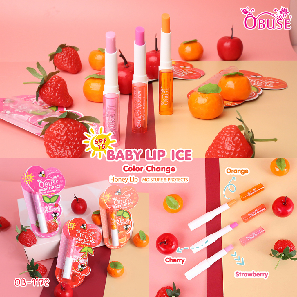 OBUSE OB-1172 BABY LIP ICE ลิปเปลี่ยนสี ลิปบาล์ม บำรุงฝีปาก