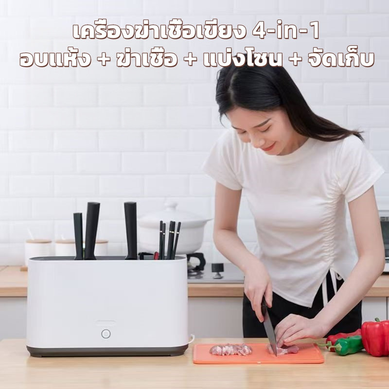 เครื่องอบฆ่าเชื้อ ในครัว ที่เก็บ ช้อน ส้อม ตะเกียบ ที่เสียบ ที่เก็บมีดครัว ที่เก็บมีด แขวน ที่เก็บมีดเชฟ UVฆ่าเชื้อ ราคา ถูกที่สุด ดีลบีเคเค แกลเลอรีภาพที่ 3