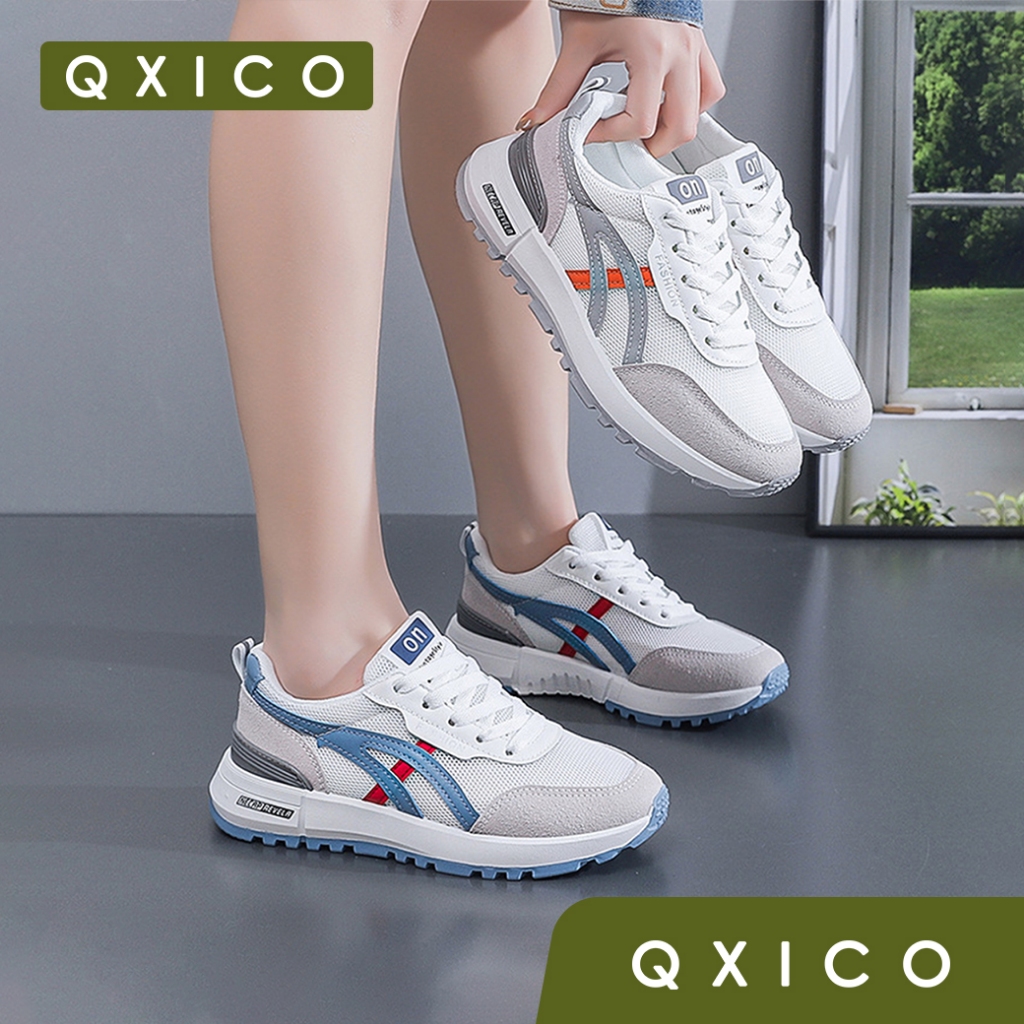Qxico รุ่น QZ187 รองเท้าแฟชั่น รองเท้าผ้าตาข่าย ระบายอากาศ รองเท้าผ้าใบผู้หญิง