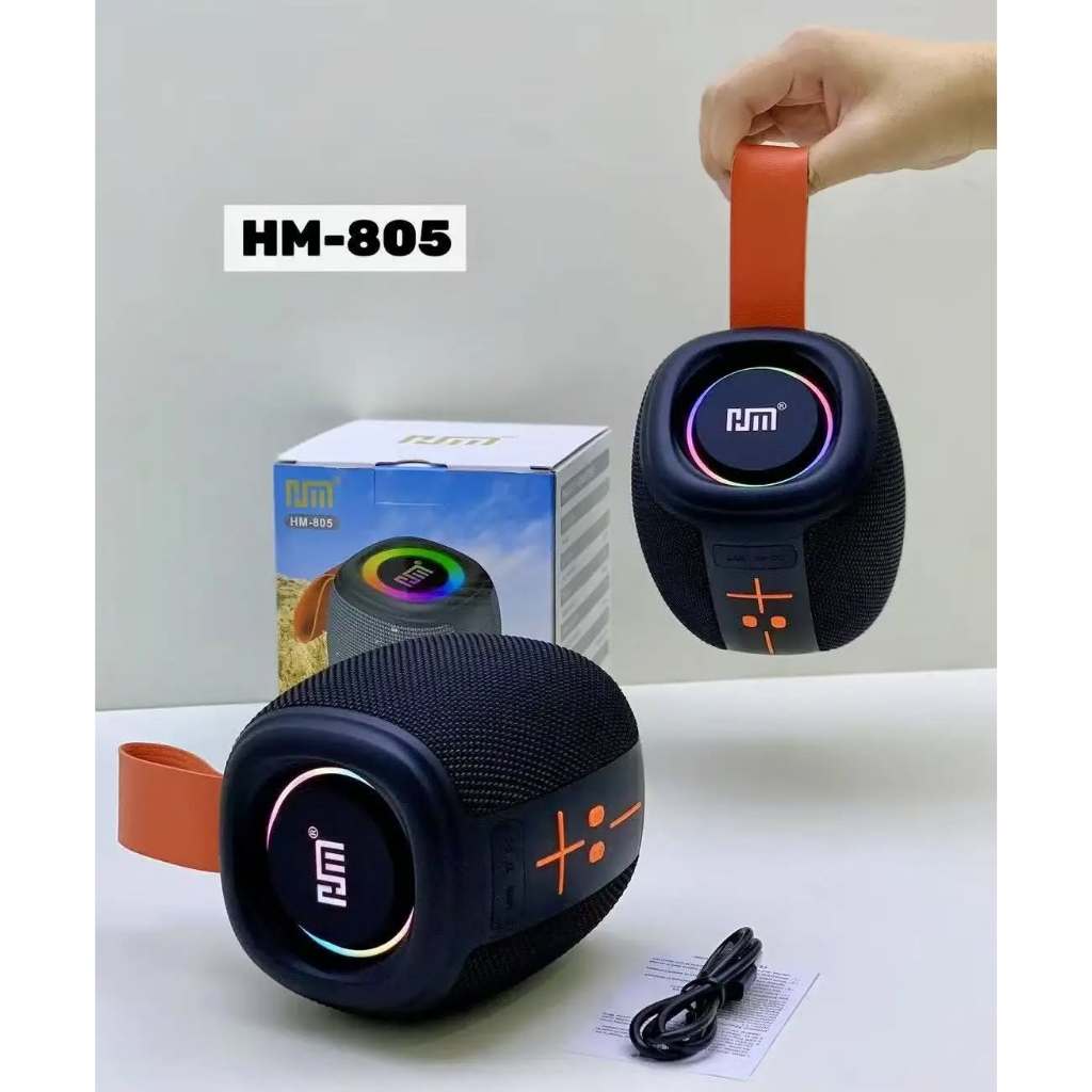 ลำโพงบลูทูธ HM-805  เสียงทรงพลัง ดีไซน์เท่ มีไฟ LED ซิงก์ตามจังหวะดนตรี