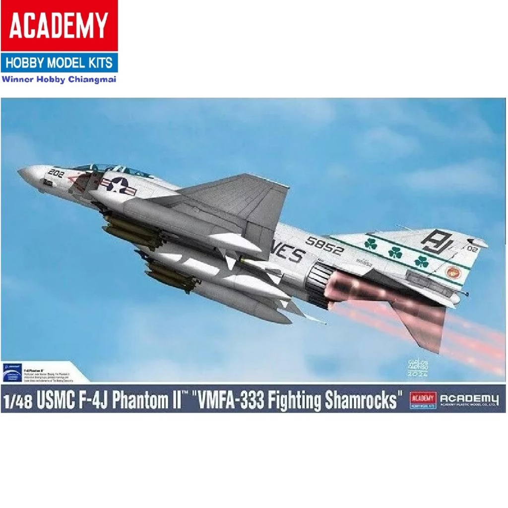 โมเดลเครื่องบิน Academy 12356 McDonnell Douglas F-4 J Phantom II Fighting Shamrocks 1/48