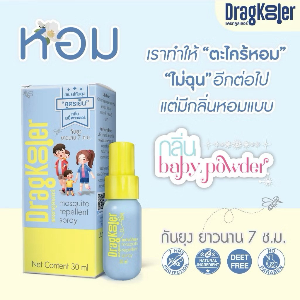 ส่งไว สเปรย์เย็น กันยุง แดรกคูลเลอร์ 1 กล่อง (DragKooler Mosquito Repellent Spray)