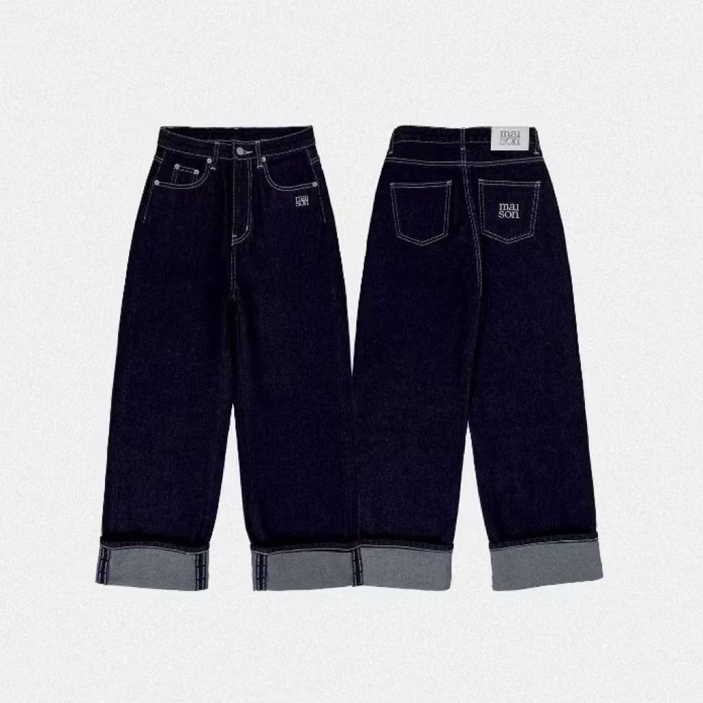 มือ1 กางเกงยีนส์ทรงกระบอก maison KEEPS รุ่น Pluto Jeans size m สีindigo