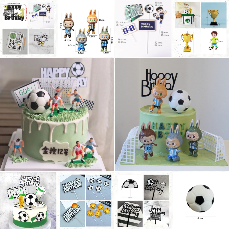 ป้ายปักเค้ก ป้ายตกแต่งเค้ก  กีฬาบาสเก็ตบอล ฟุตบอล 🇹🇭 🚚พร้อมส่งในไทย🚚 🇹🇭