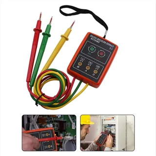มิเตอร์วัดเฟสไฟฟ้า เครื่องวัดเฟสไฟฟ้า 3เฟส แสดงผลด้วยไฟ LED รุ่น SM852B Indicator Detector Meter 3Phase Rotation Tester