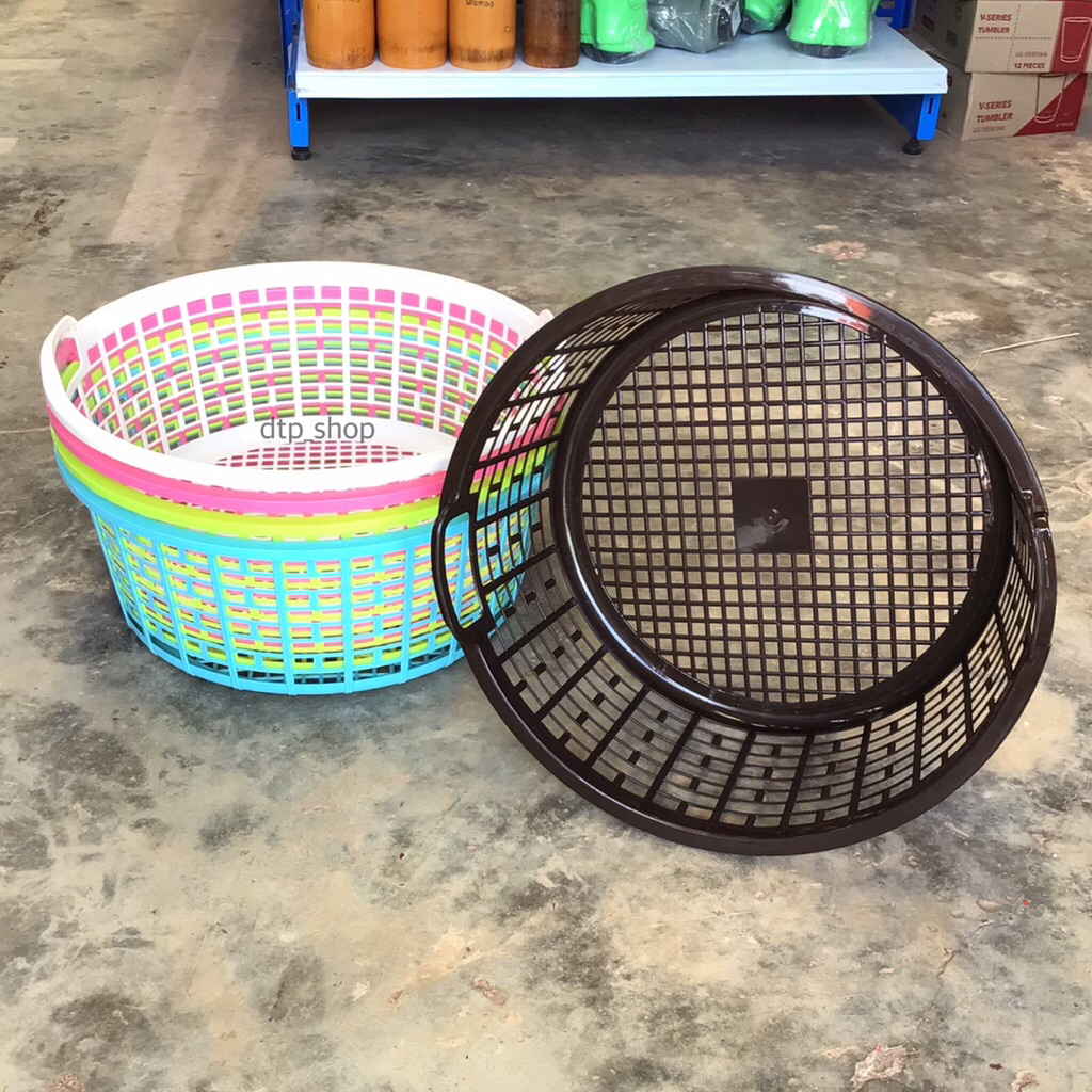 กร้ากล้ากลมโซกัน ตะกร้าใส่ของทรงกลม ตะกร้าผ้า ตะแกรง กระจาด